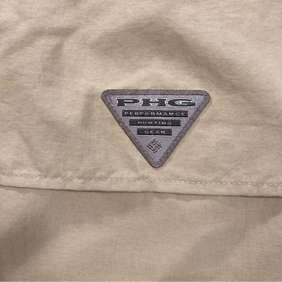 Columbia PHG Tan Brown Hunting Rifle Short Sleeve Button Down Shirt Vented - Picture 7 of 12